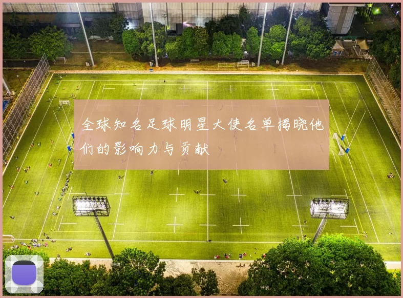 全球知名足球明星大使名单揭晓他们的影响力与贡献